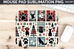Watercolor Dog Mouse Pad Sublimation - Christmas PNG Design Product Image 1