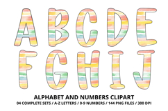 Baby Shower Watercolor Alphabet and Numbers Clipart PNG Product Image 2