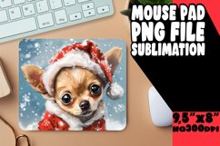 Festive Winter Dog Mouse Pad Sublimation PNG Product Image 1