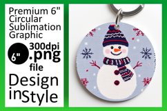 Vibrant Round Design Coaster Template , Snowman Product Image 1