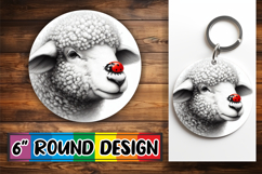 Cheerful Circle Keychains Design PNG, Cute Animals Product Image 1