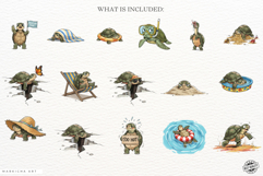 Quirky Funny Summer Turtle Clipart Product Image 4