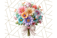 Pastel Flower Bouquet PNG Clipart, Elegant Floral Art Product Image 2