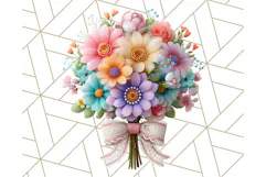 Pastel Flower Bouquet PNG Clipart, Elegant Floral Art Product Image 2