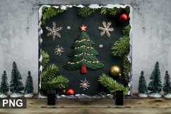 Christmas Tree Square Sublimation Slate Design Product Image 1