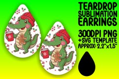 Vibrant Teardrop Earrings PNG Template , Christmas Product Image 1