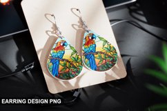 Stained Glass Macaw flowers Earring Design Product Image 1
