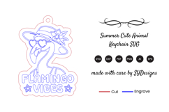 Summer Cute Animal Keychain Laser Cut SVG Product Image 2