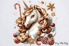 Christmas Unicorns Clipart PNG Product Image 1
