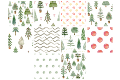 Watercolor Christmas trees clipart. Product Image 7