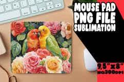 Bird and Abstract Flower Mouse Pad Product Image 1