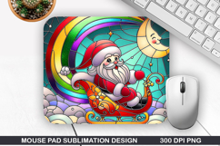 Santa Mouse Pad Sublimation, Christmas Mouse Pad PNG Design Product Image 1