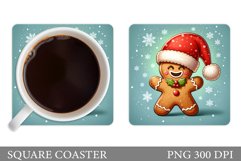 Gingerbread Coaster Design. Christmas Coaster Sublimation Product Image 1