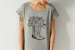 Cowboy boots with flowers svg, Cowgirl svg, Western svg, png Product Image 2