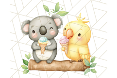 Spring Animal Ice Cream Clipart, Cute Pastel Animal PNG Product Image 2