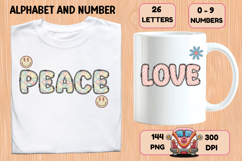 Retro Groovy Alphabet PNG 70s Numbers &amp; Letters 300 DPI Product Image 6