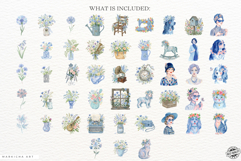 Summer Blue Flowers Beauty Clipart Product Image 4