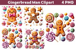 Gingerbread Man Clipart PNG Product Image 1