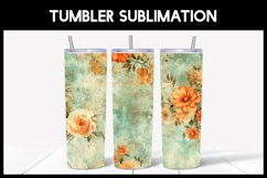 Retro Flower Tumbler Sublimation Seamless Tumbler Product Image 1
