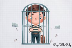 Watercolor Cute Police Clipart PNG Product Image 1