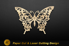 Ornate wooden butterfly cutout intricate Laser Cut Product Image 1