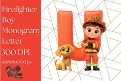 Firefighter Boys Alphabet Clipart | Fireman Letters PNG Product Image 10