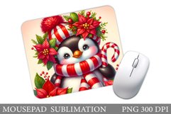 Cute Penguin Mouse Pad. Christmas Penguin Mouse Pad Design Product Image 1