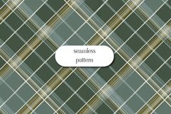 Olive Green and Cream Seamless Diagonal Check Pattern Product Image 1