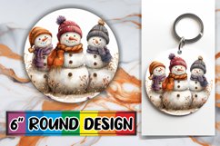 Christmas Round Design Keychain Gingerbread Pattern Art Product Image 1