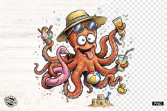 Whimsical Summer Octopus Clipart Product Image 1