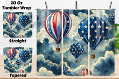 4th Of July Balloon Seamless Tumbler Wrap - 3D Patriotic Product Image 1