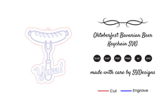 Oktoberfest Bavarian Beer Keychain SVG - Laser Cut File Product Image 2