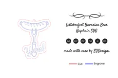 Oktoberfest Bavarian Beer Keychain SVG - Laser Cut File Product Image 2