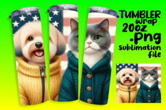 LUXURIOUS 20oz PNG Tumbler Template , Dog and cat Product Image 1