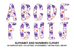 Halloween Alphabet Clipart PNG, watercolor letters doodle Product Image 2