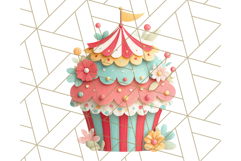 Paper Cupcake Clipart Layered Paper Scrapbook Collage Png Product Image 2