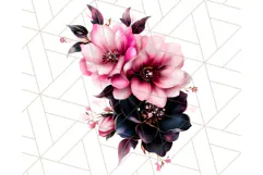 Gothic Floral PNG, Dark Aesthetic Flowers Clipart Print Product Image 2