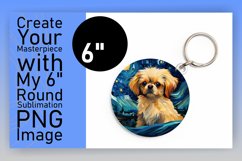 Artistic Dog Round Design for PNG Sublimation Product Image 1