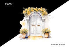 Watercolor Medirerranean Door Clipart Product Image 1