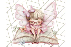 Bookish Fairy PNG Clipart, Whimsical Reading Elements Png Product Image 2