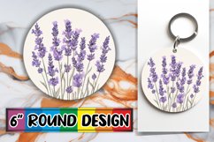 Artful Round Design Keychain Template , Beauty Flower Product Image 1