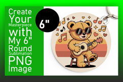 Gorgeous Circle Design Keychain Template , Cute Bear Product Image 1