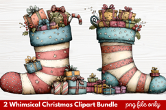 2 Whimsical Christmas Clipart | Cute Festive Holiday PNG Product Image 1