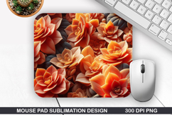 3D Flowers Mouse Pad Sublimation, Flowers Mouse Pad PNG Product Image 1