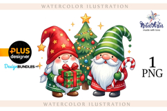 Watercolor Christmas gnomes, Christmas Gnomes Product Image 1