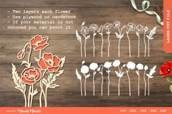 Bouquet of Poppies, Flower Laser Cut Files SVG Product Image 2
