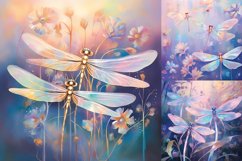 Dreamy pastel dragonfly printable digital papers Product Image 5