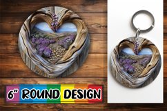 Heartwood Horizon Circle Design Sublimation Keychanin PNG Product Image 1