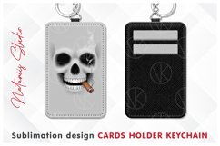 8 Funny Skull Designs - Cards Holder Keychain Product Image 2