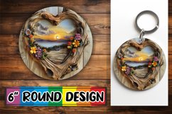 Heartwood Harmony: Heart Frame Sublimation PNG Product Image 1